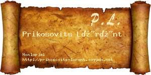 Prikosovits Lóránt névjegykártya